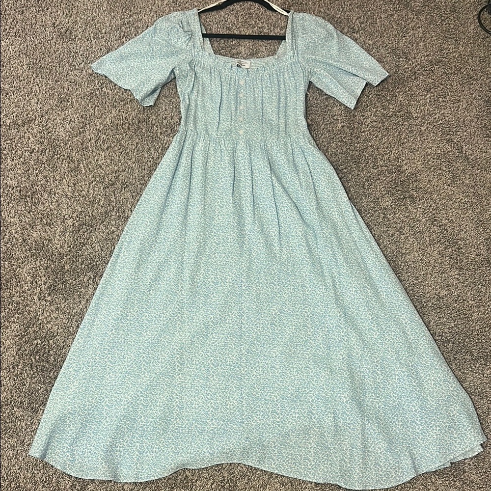& Other Stories Blue Flower Patterned Dress Size 6